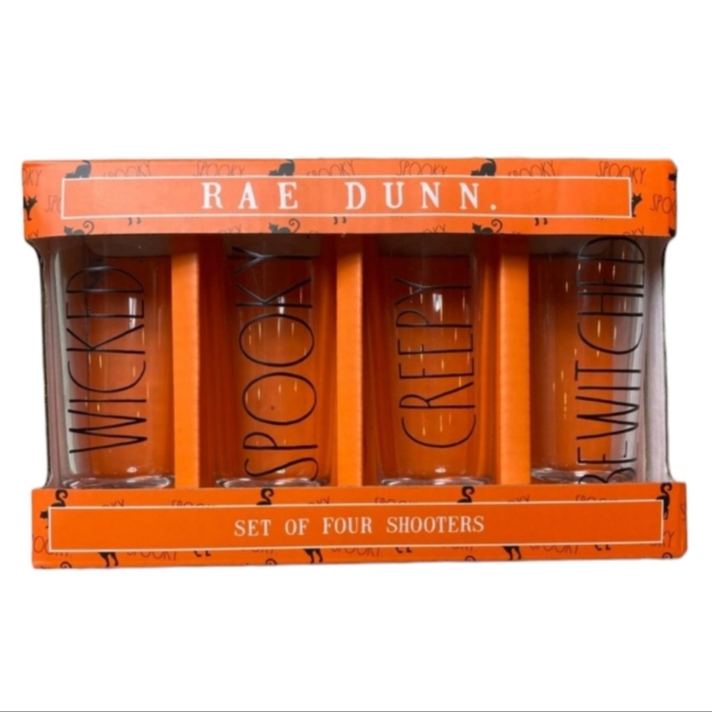 NWT Rae Dunn Set Halloween Shooters Shot Glasses